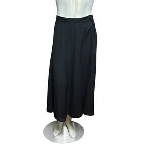 Liz Sport Petite Black Maxi Skirt with Sheer Bottom Panel Size 10 Elegant Formal